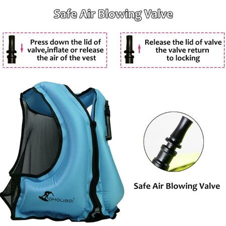 Float Vest Jackets Buoyancy Aid Inflatable Swimming Floatation Jacket Snorkel Vest 40-100kg Size 4-22 Adult for Kayak Canoeing