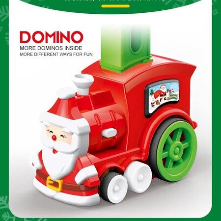 2021 Newest Xmas Toy set for toy domino train, 120 pieces, brick game, small electric train tail, christmas gift for children