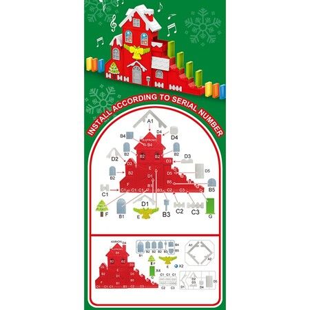 2021 Newest Xmas Toy set for toy domino train, 120 pieces, brick game, small electric train tail, christmas gift for children