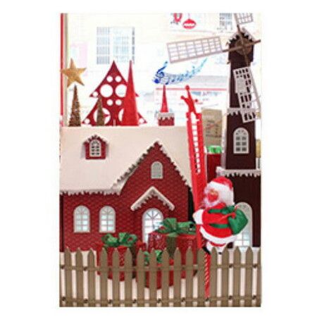 Santa Wearing Face Mask Electric Christmas Decor. Climbing Ladder