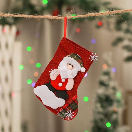 4P Christmas Stockings Gift Bag Candy Pouch Bag Medium Size 16x23cm