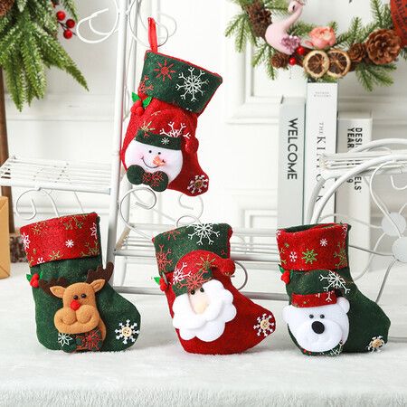 4P Christmas Stockings Gift Bag Candy Pouch Bag Small size 16x13cm