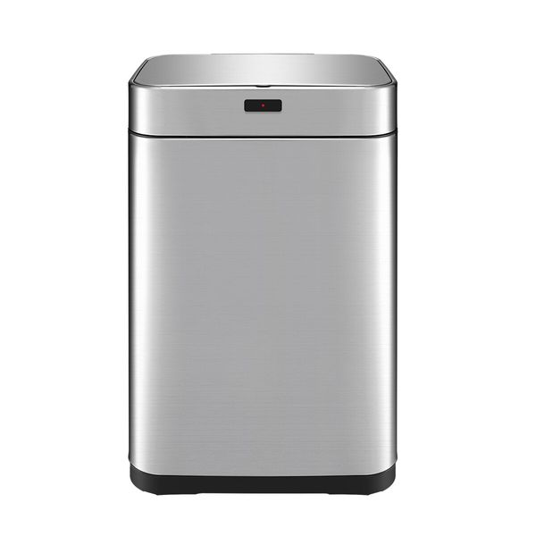 75L Dual Rubbish Bin Recycling Kitchen Waste Trash Garbage Can Motion Sensor Stainless Steel Silver