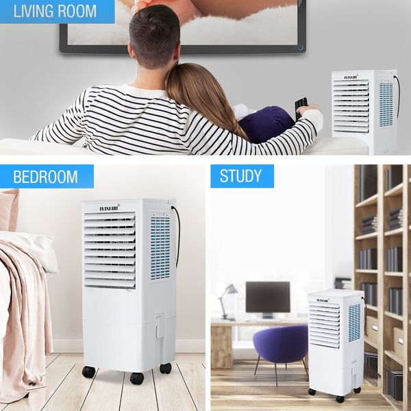 Maxkon Air Cooler Evaporative Humidifier Purifier Portable Cooling Fan 3 In 1 White