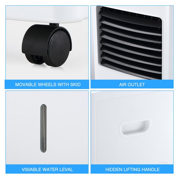 Maxkon Air Cooler Evaporative Purifier Humidifier Portable Cooling Fan 3 In 1 White and Black