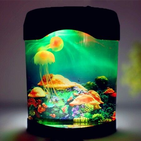 LED Jellyfish Lava Lamp, USB Jellyfish Lamp Electric Aquarium Tank Mood Night Light with Color-Changing for Home Bedroom Background Decoration