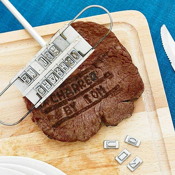 Barbecue Security Tools Stamp Hot Stamping Personality Changeable 55 Letters Steak Mold Barbecue Meat BBQ Tool Outdoor