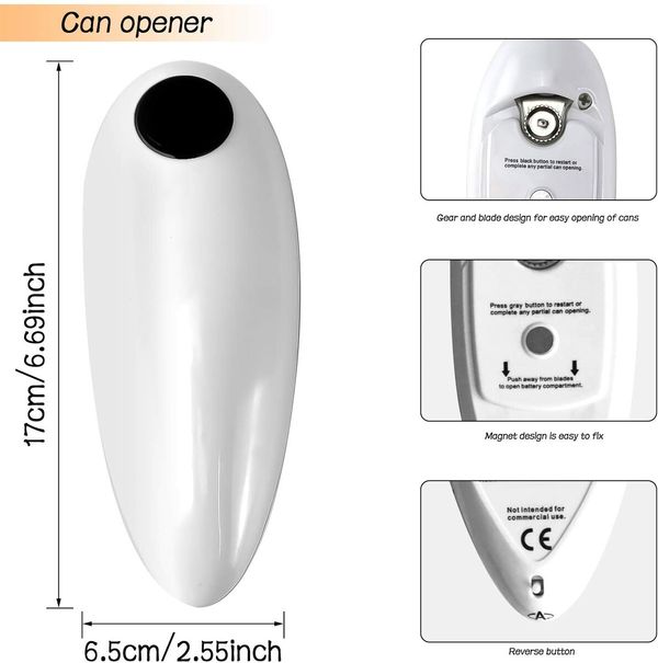 Electric Can Opener, Restaurant Can Opener, One Touch and Go Professional Can Opener for Seniors and Chef's