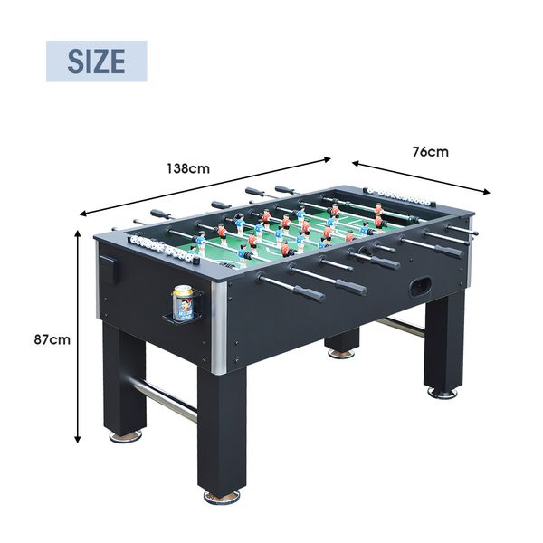 Soccer Table Foosball Football Game with 6 Balls 138x76x87cm