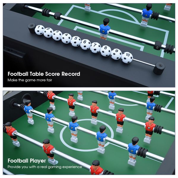 Soccer Table Foosball Football Game with 6 Balls 138x76x87cm