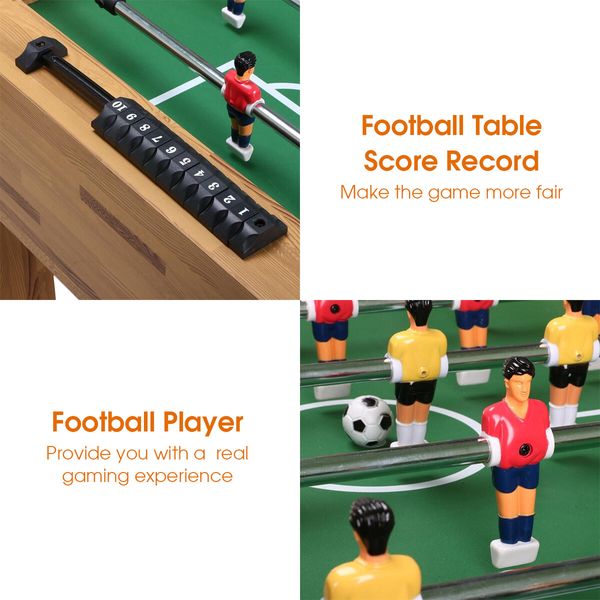 Soccer Gaming Table Foosball Football Game with 6 Balls 122x61x82cm