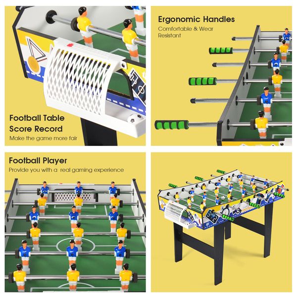 4 In 1 Soccer Table Foosball Tennis Bowling Shuffleboard Game 64x105x51cm