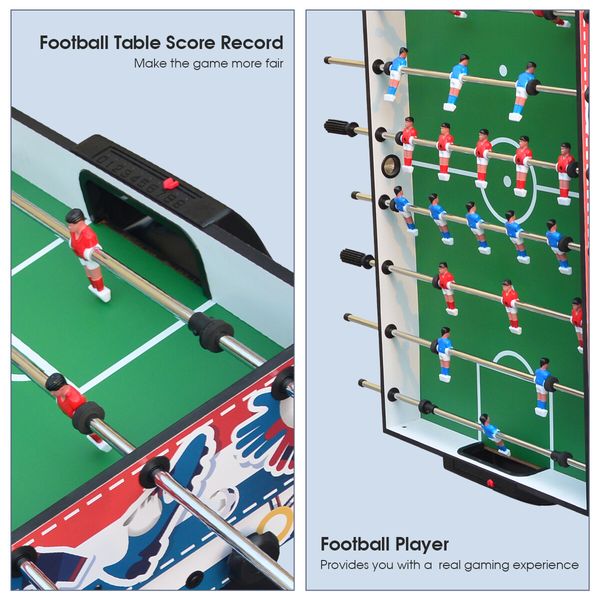 Soccer Gaming Table Foosball Football Game with Cup Holder 6 Balls 122x61x82cm