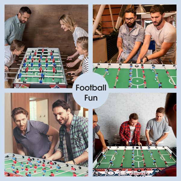 Soccer Gaming Table Foosball Football Game with Cup Holder 6 Balls 122x61x82cm