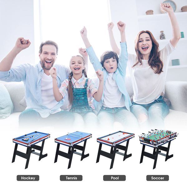 Soccer Gaming Table Foosball Football Game with Cup Holder 6 Balls 122x61x82cm