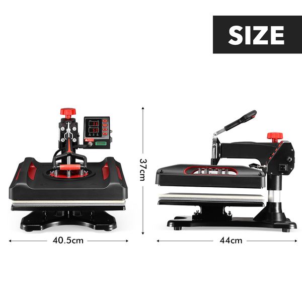 Digital T Shirt Heat Press Transfer Machine Swivel Sublimation Printer Printing with LCD Screen 1000W 29X38CM