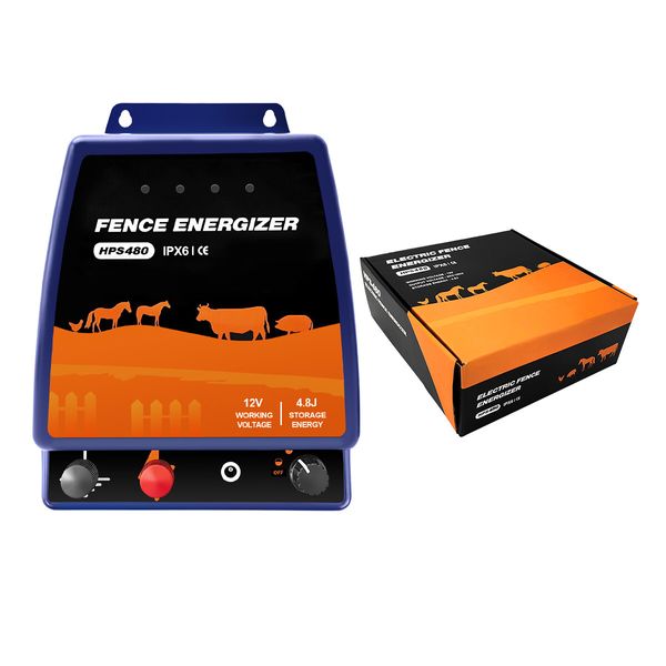 Petscene 45KM Electric Fence Energiser Charger Mains Fencing Energizer IPX6 4.8J