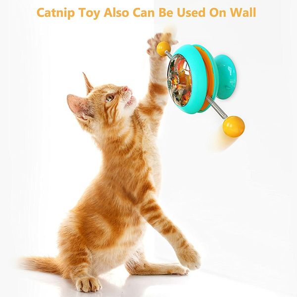 Windmill Cat Toy Balls, Interactive Cat Catnip Toy with Strong Suction Cup with Catnip