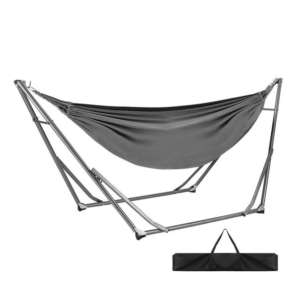 Portable Hammock Hanging Chair with Stand Camping Gear Patio Furniture Grey