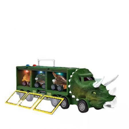 Dinosaur Toys Pull Back Dinosaur Transport Truck with Sound and Music&Light Toy Cars for Boys And Girls Age 4 5 6 7