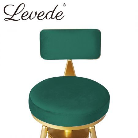 Levede 1x Bar Stools Kitchen Stool Chair Swivel Barstools Velvet Padded Seat