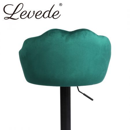 Levede 2x Bar Stools Kitchen Gas Lift Stool Chair Swivel Barstools Velvet Green