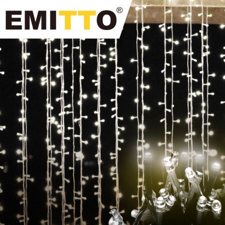 EMITTO LED Curtain Fairy Lights Wedding Indoor Outdoor Xmas Garden Party Decor