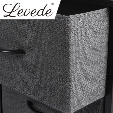 Levede Storage Cabinet Tower Chest of Drawers Dresser Tallboy 8 Drawer Dark Grey