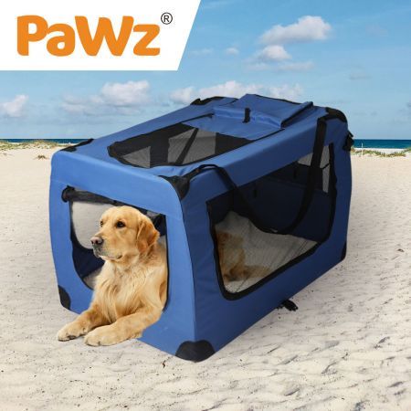 PaWz Pet Travel Carrier Kennel Folding Soft Sided Dog Crate For Car Cage Large L