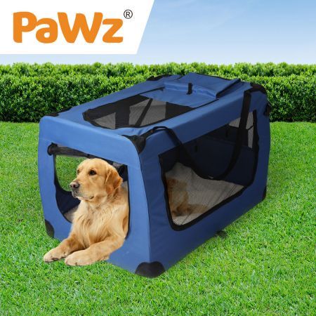 PaWz Pet Travel Carrier Kennel Folding Soft Sided Dog Crate For Car Cage Large L