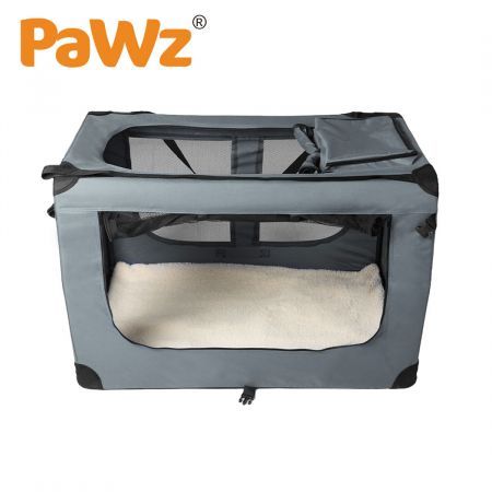 PaWz Pet Travel Carrier Kennel Folding Soft Sided Dog Crate For Car Cage Large L