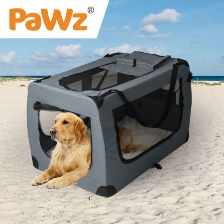 PaWz Pet Travel Carrier Kennel Folding Soft Sided Dog Crate For Car Cage Large L