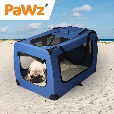 PaWz Pet Travel Carrier Kennel Folding Soft Sided Dog Crate For Car Cage Large M