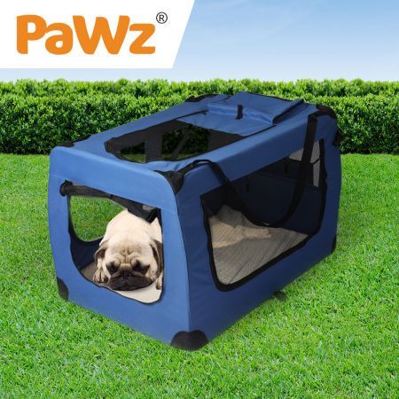 PaWz Pet Travel Carrier Kennel Folding Soft Sided Dog Crate For Car Cage Large M