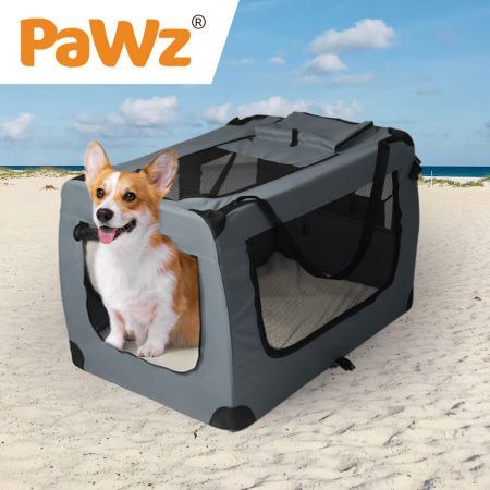 PaWz Pet Travel Carrier Kennel Folding Soft Sided Dog Crate For Car Cage Large S