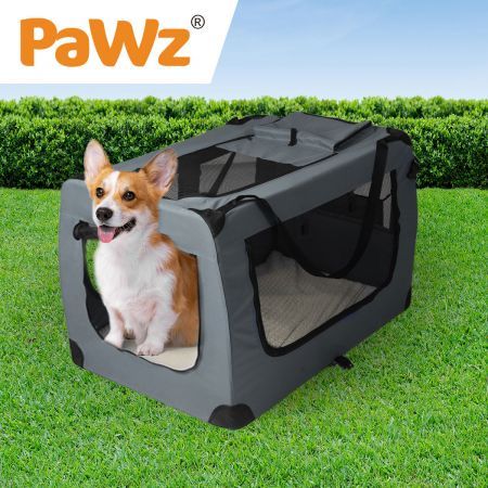 PaWz Pet Travel Carrier Kennel Folding Soft Sided Dog Crate For Car Cage Large S