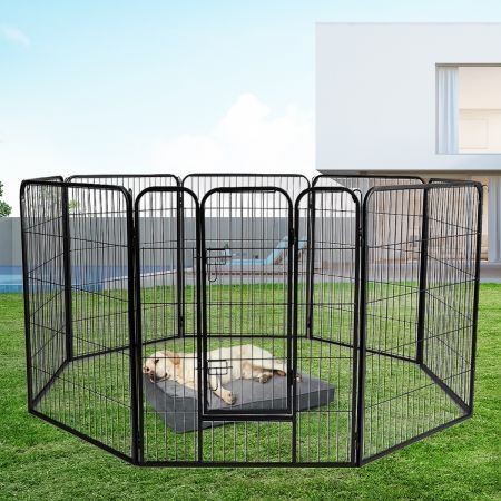 PaWz 8 Panel Pet Dog Playpen Puppy Exercise Cage Enclosure Fence Cat Play Pen 32''