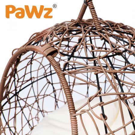 PaWz Rattan Cat Beds Elevated Puppy Wicker Hanging Basket Swinging Egg Chair