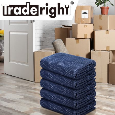 5 PACK Heavy Duty 1.8mx3.4m Quilted Moving Blankets Furniture Removalist Pads