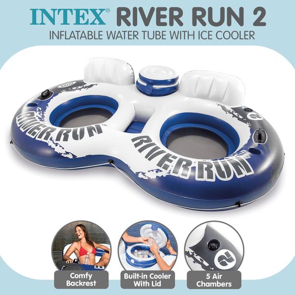 Intex 58837 River Run II Inflatable Water Tube with Ice Cooler