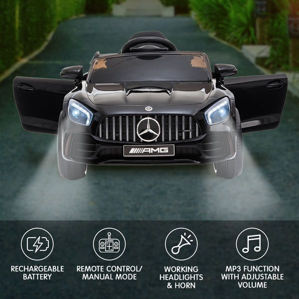 Mercedes Benz Licensed Kids Electric Ride On Car Remote Control Black