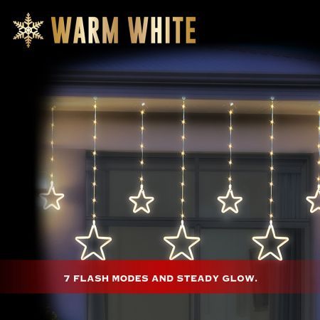 Stockholm Christmas Lights LED NEON Flex Star Curtain 9pc Warm White LEDs