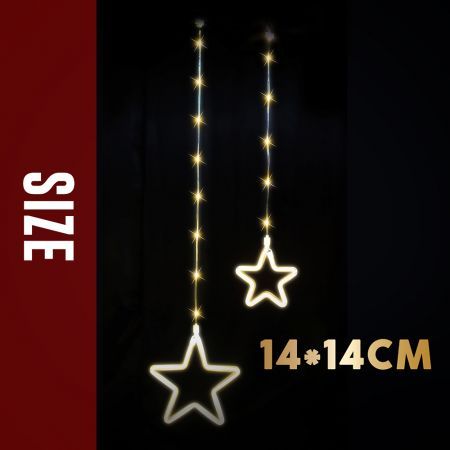 Stockholm Christmas Lights LED NEON Flex Star Curtain 9pc Warm White LEDs