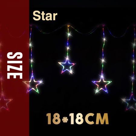 Stockholm Christmas Lights Stars Curtain 9pc 222 LEDs Flash Multi Garden Decor