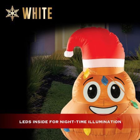 Stockholm Christmas Inflatables Airpower Novelty Character POO 120cm White LEDs