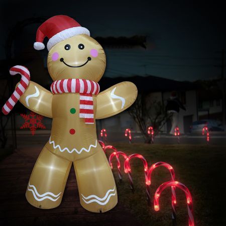 Stockholm Christmas Inflatables Airpower Gingerbreadman 2.4m White LEDs