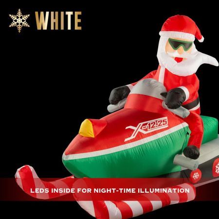 Stockholm Christmas Inflatables Airpower Santa Snowmobile 2.2m White LEDs