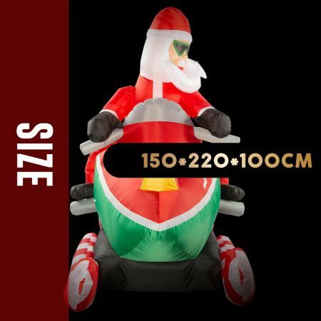 Stockholm Christmas Inflatables Airpower Santa Snowmobile 2.2m White LEDs