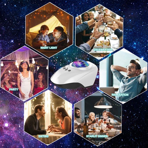 Nightlight Projector Galaxy Aurora Starry Light White Noise Machine LED Party Supply Birthday Decoration