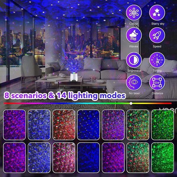 Nightlight Projector LED Lighting Galaxy Lamp Starry Light White Noise Machine Birthday Decoration Party Supply